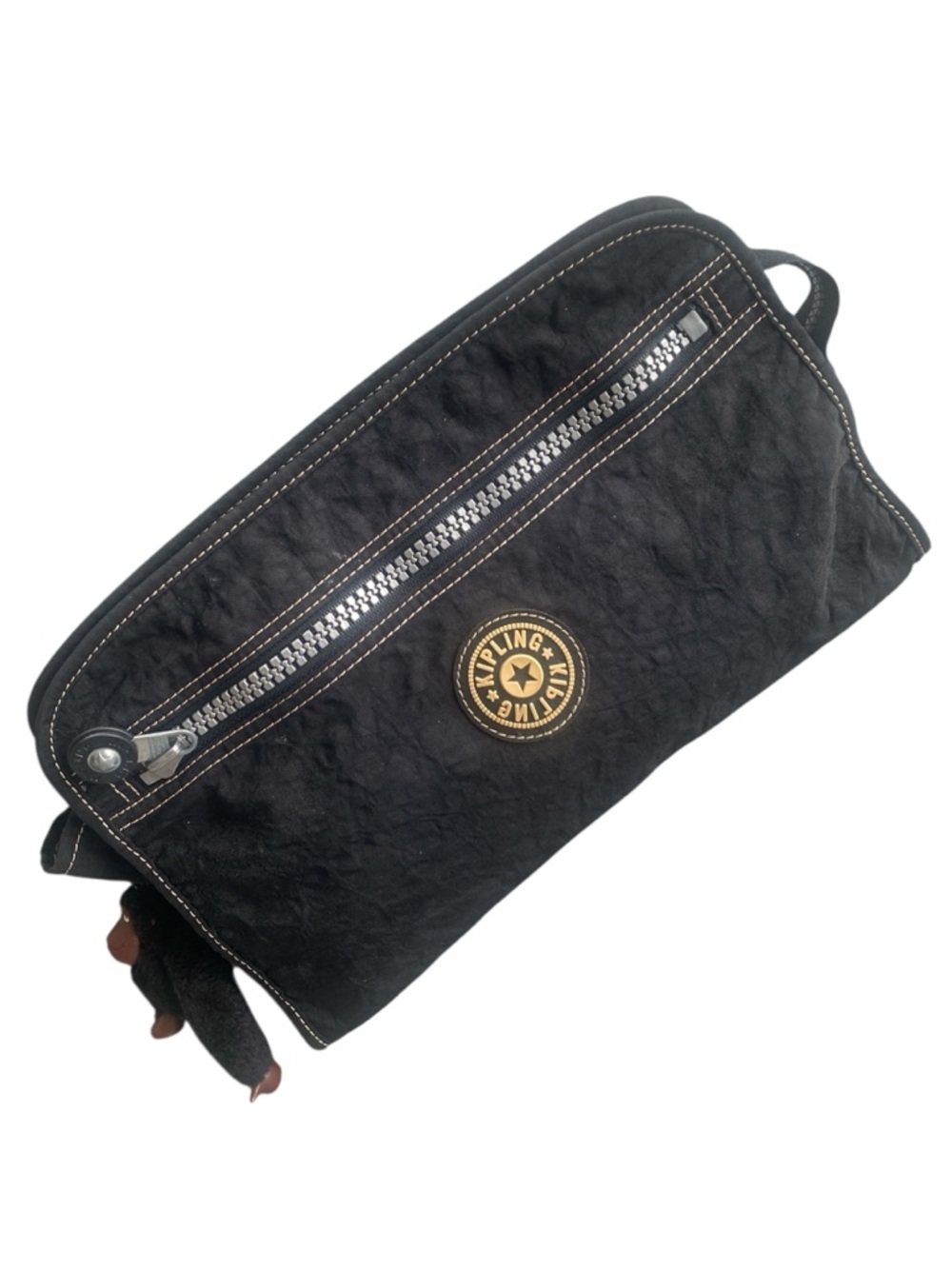 Kipling vintage crinkle Black Nylon "Private Transport” Travel Bag Organizer